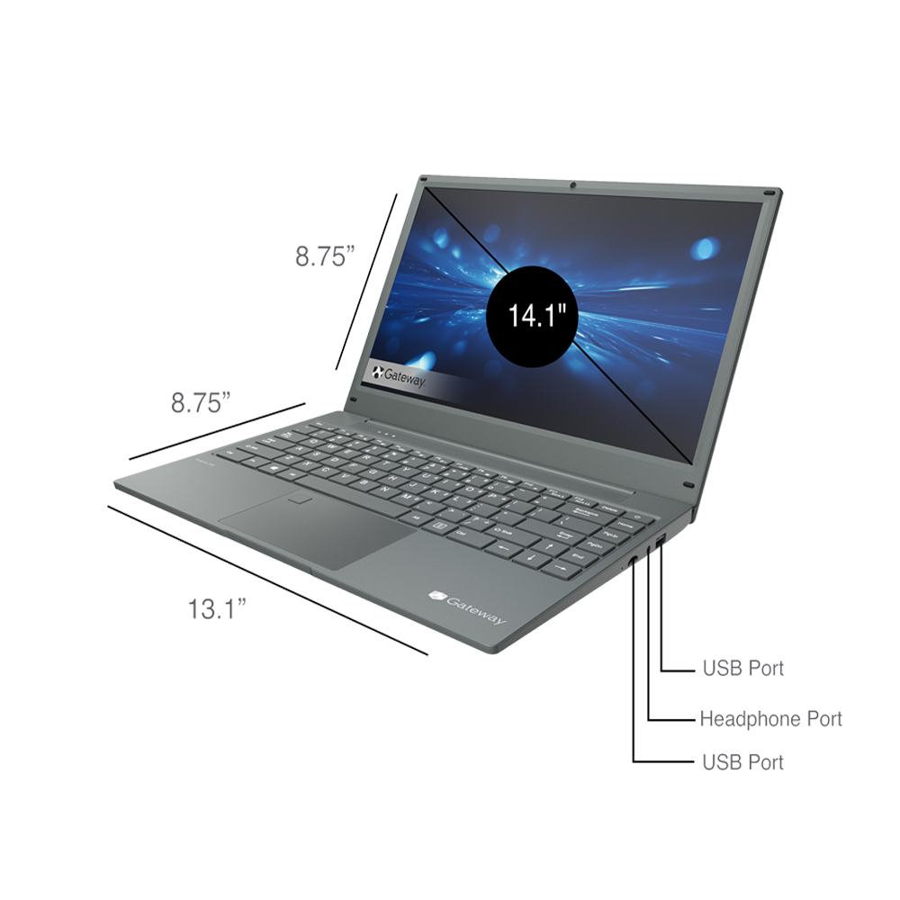 Gateway GWNR51416 AMD Ryzen 5-3500U 8GB RAM 256GB SSD 14.1'' FHD (1920x1080) Windows 11