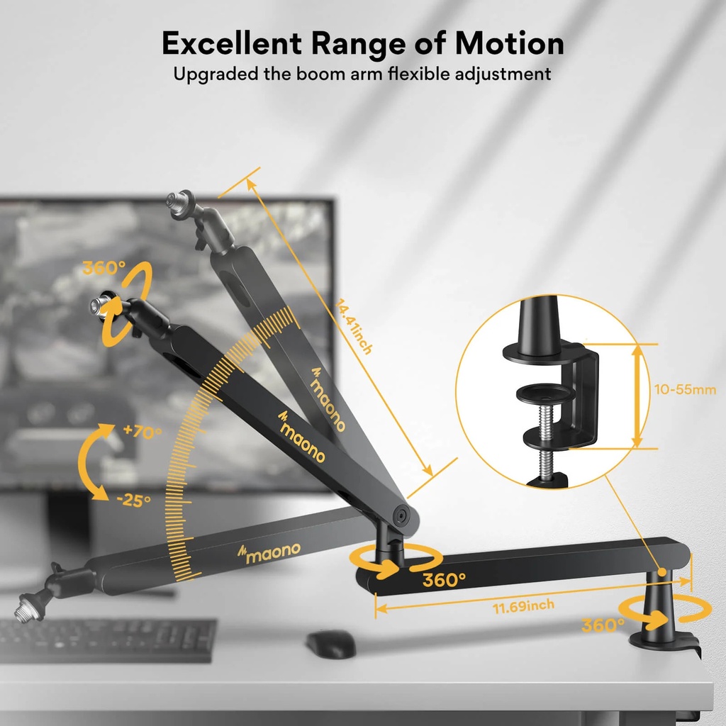 Maono BA92 Microphone Suspension Boom Arm Stand