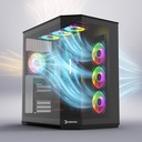 GamePower WarCry Edge 1x Black Fan Type-C Gaming Case