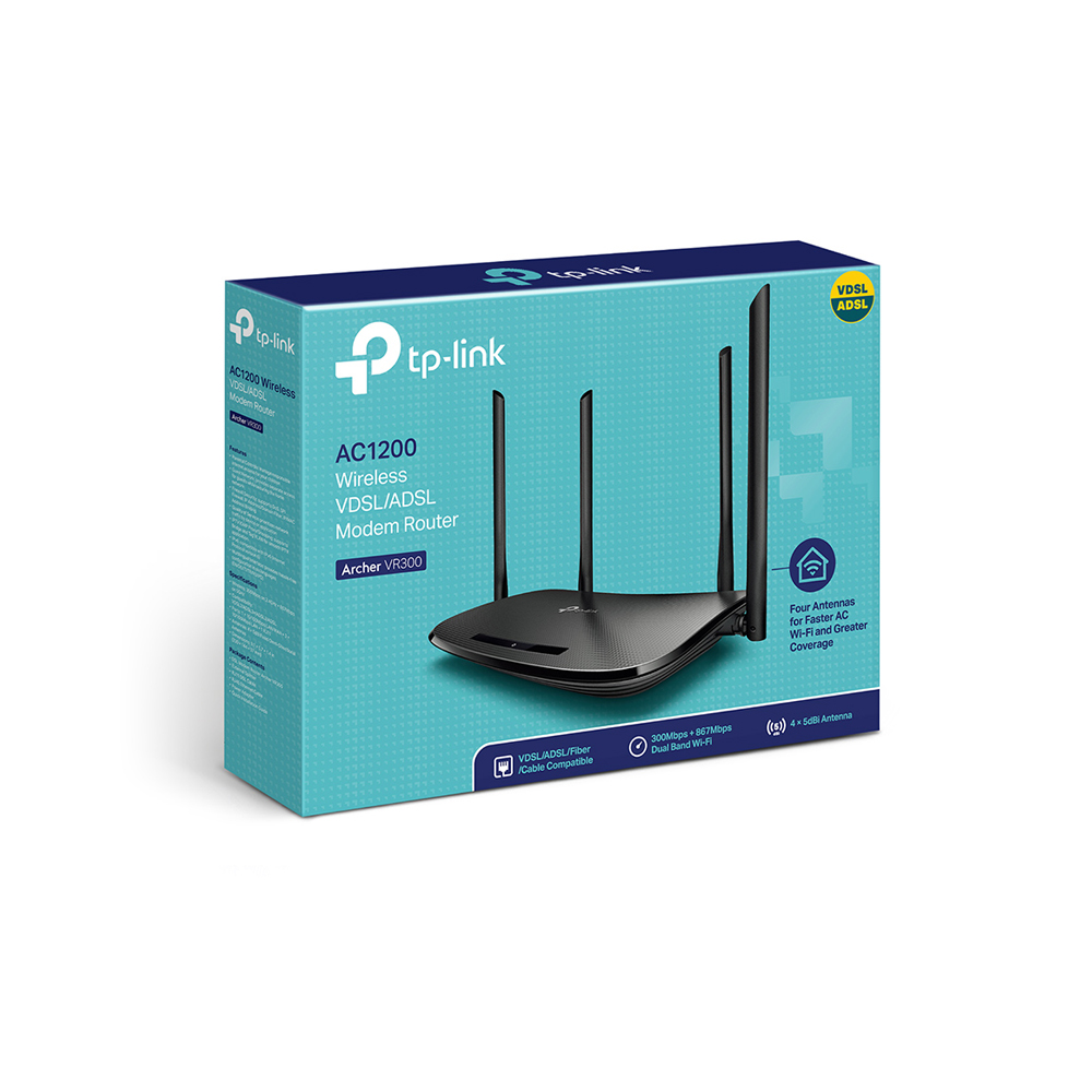 TP-Link Archer VR300 AC1200 Wi-Fi VDSL/ADSL Modem Router