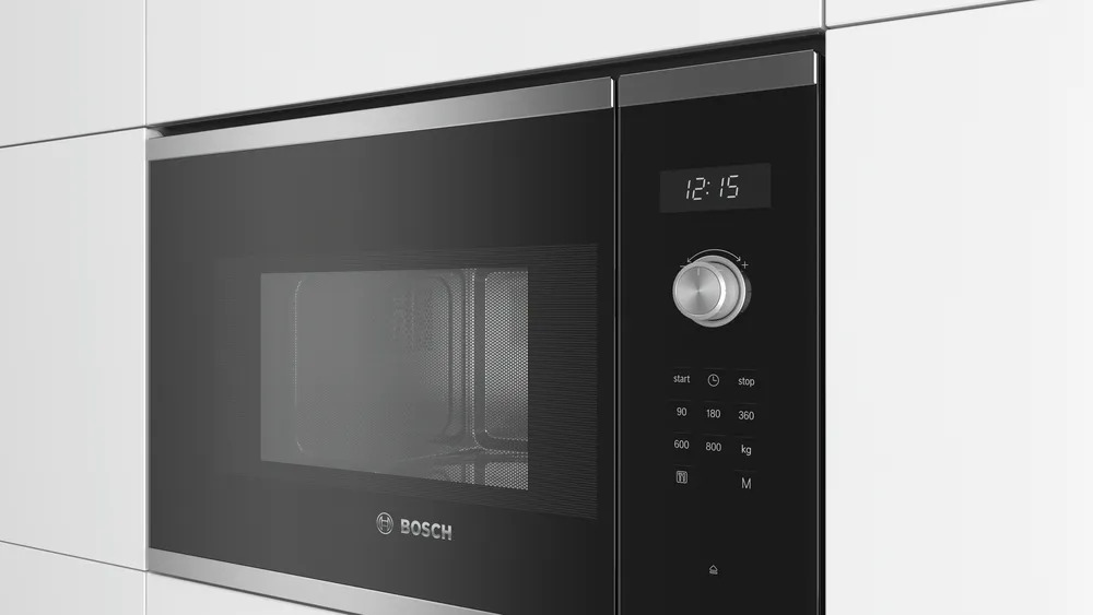 BOSCH BFL524MS0 Serie | 6 Built-In Microwave 60x38cm  Steel with 3 different heating programs and 5 stages