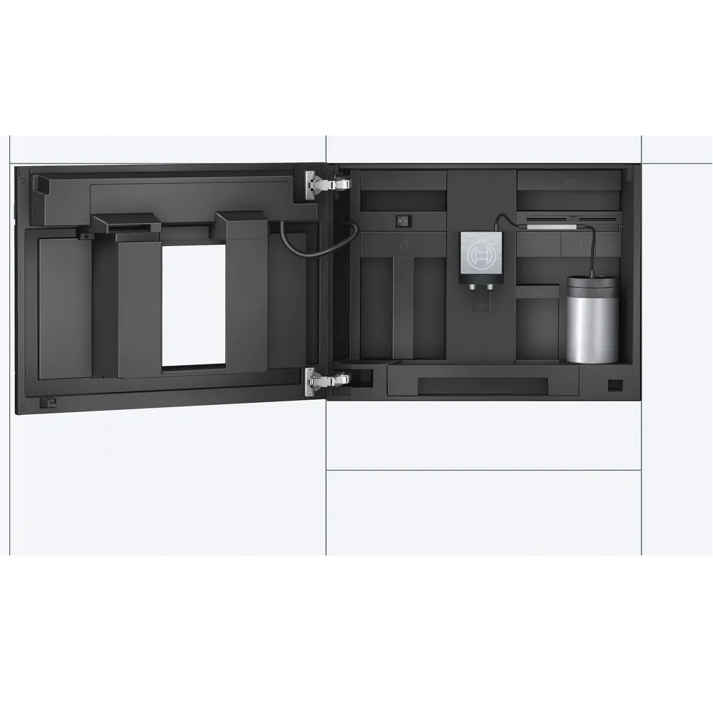 BOSCH CTL636ES1 Series 8 Built-In Fully Automatic Coffee Machine, 19.0 bar, water tank 2.4L, milk container 0.5L, 1600W, stainless steel/black