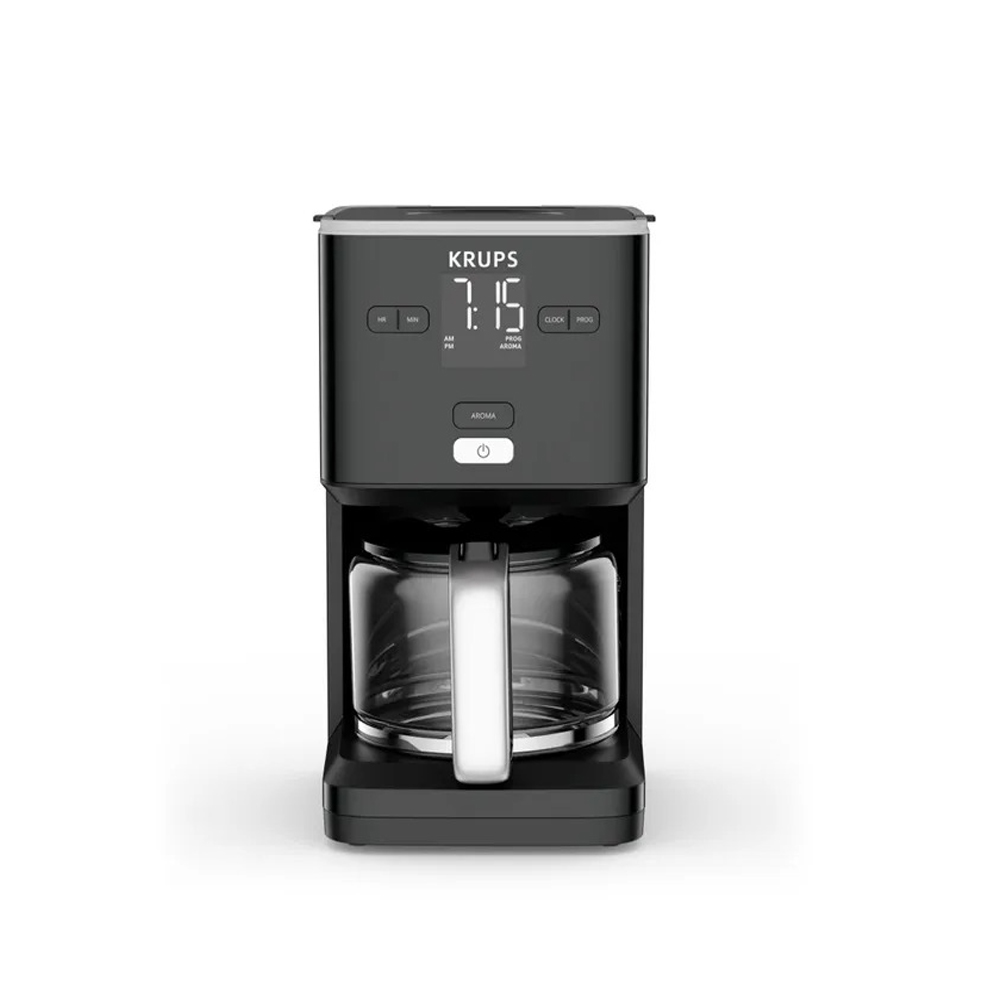 Krups KM6008 Filter Coffee Machine, Intuitive Display, 1000W, 1.25L, Black