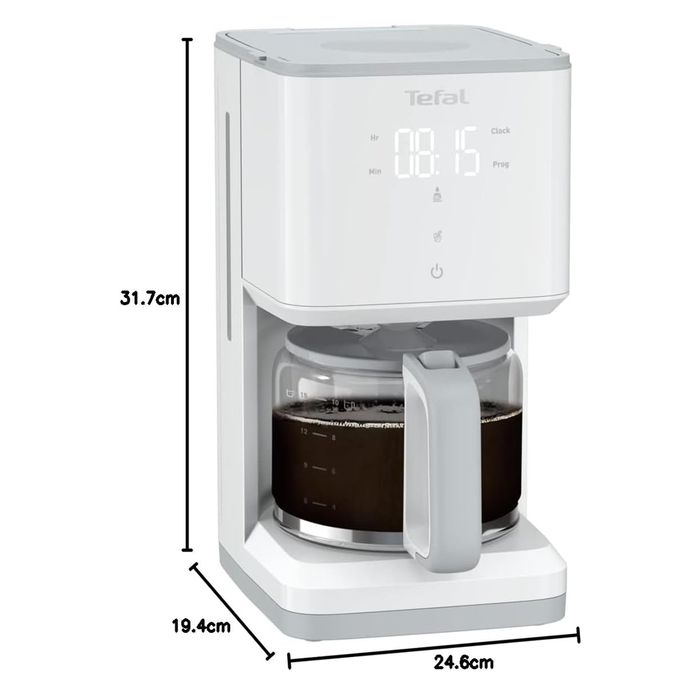 TEFAL CM6931 Filter Coffee Machine, 1000W, 1.25L, White