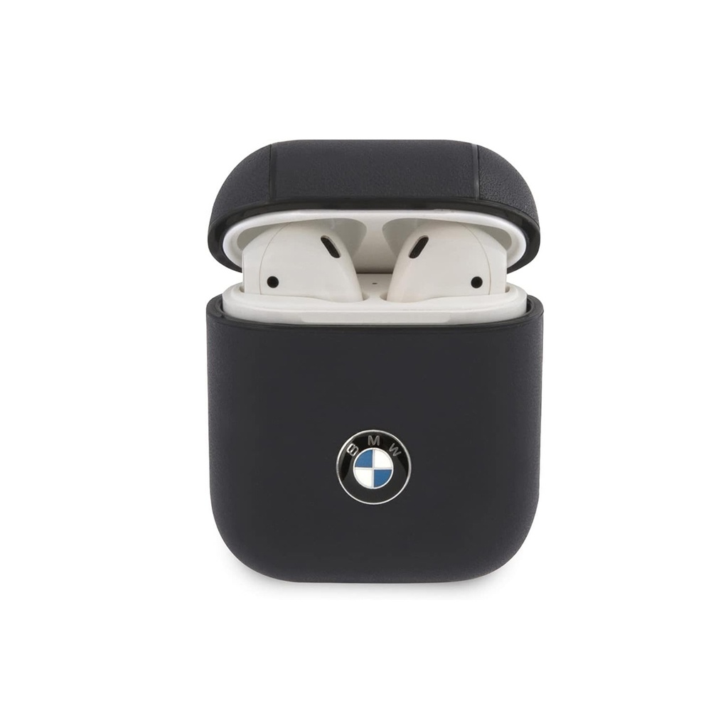 BMW Signature Collection PC Leather Case with Metal Logo for Airpods 1/2