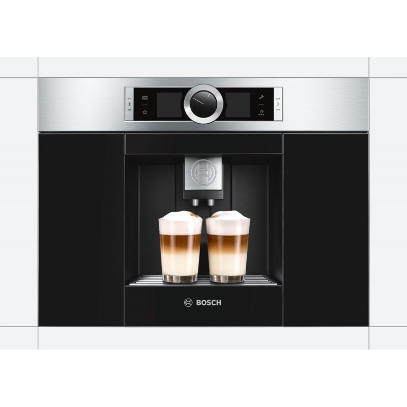 BOSCH CTL636ES1 Series 8 Built-In Fully Automatic Coffee Machine, 19.0 bar, water tank 2.4L, milk container 0.5L, 1600W, stainless steel/black