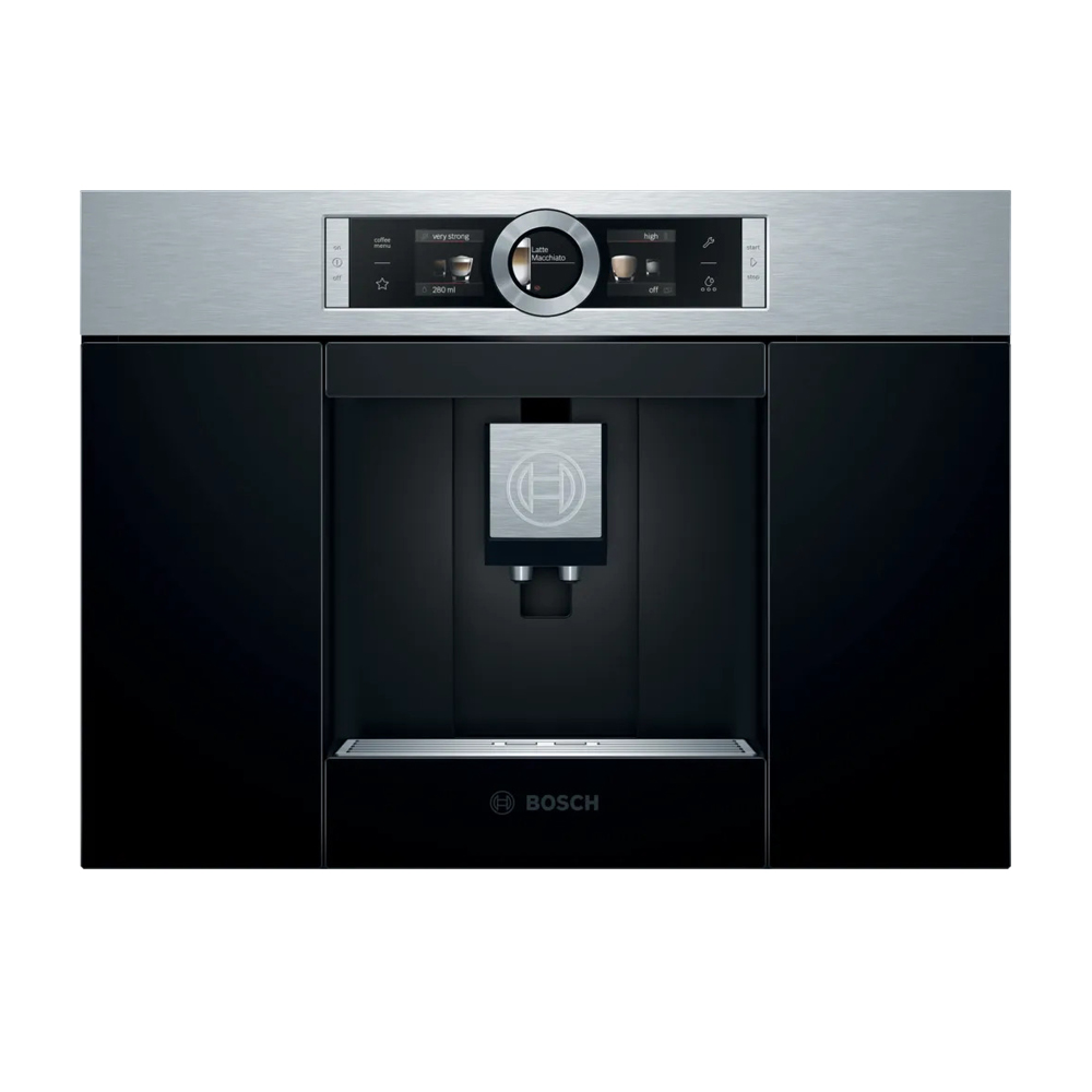 BOSCH CTL636ES1 Series 8 Built-In Fully Automatic Coffee Machine, 19.0 bar, water tank 2.4L, milk container 0.5L, 1600W, stainless steel/black