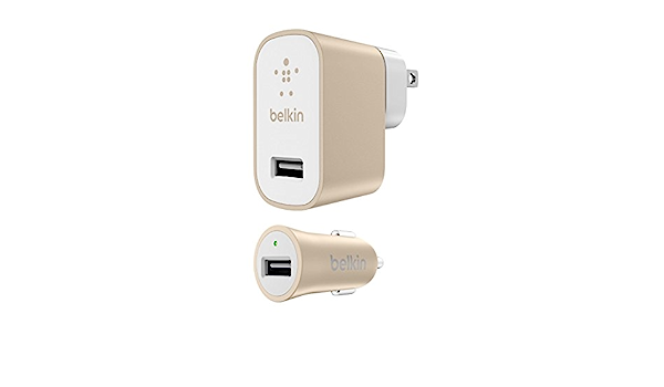 Belkin Car Home Charger Kit , 2.4 Amp / 12 Watt - Gold, 