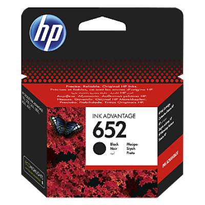 HP 652 Black Original Ink Advantage Cartridge(F6V25AE)