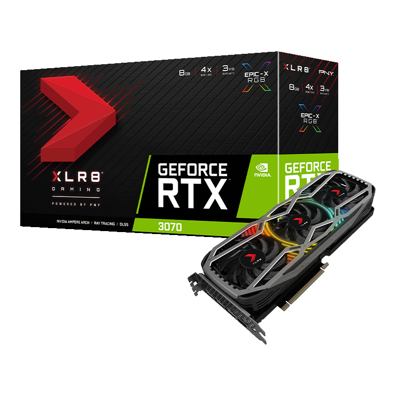 PNY NVIDIA GeForce RTX 3070 Ti XLR8 Gaming Triple-Fan 8GB GDDR6X PCIe 4.0 Graphics Card