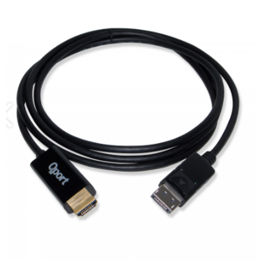 QPORT Q-DPH 1.8M Display Port(M) to HDMI(M) Converter Cable