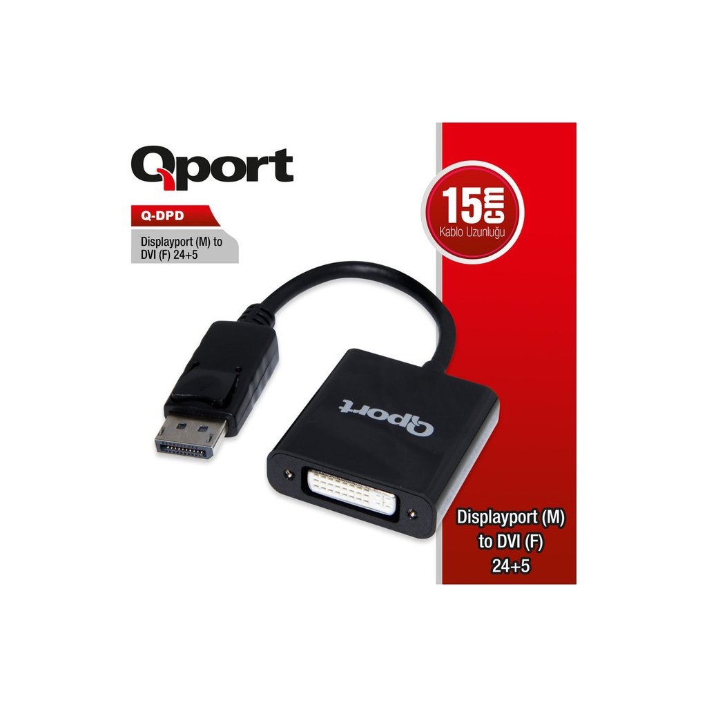 Qport Q-DPD Display Port M TO DVI F 24 + 5 CONVERTER 