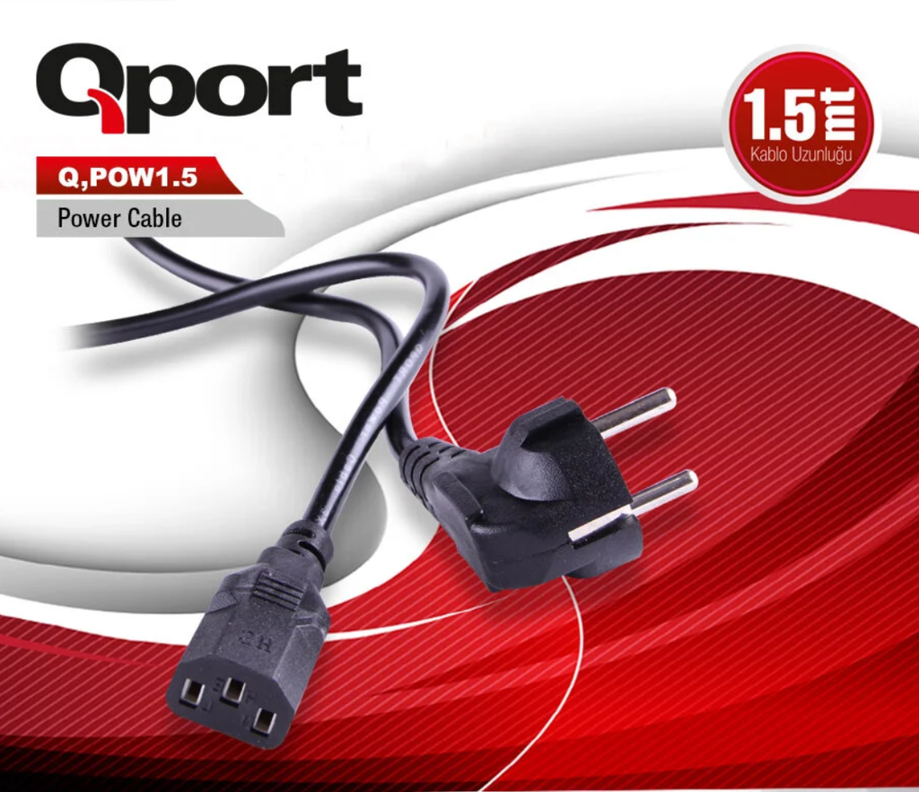 Qport Q-POW1.5 PC Power Cable 1.5M