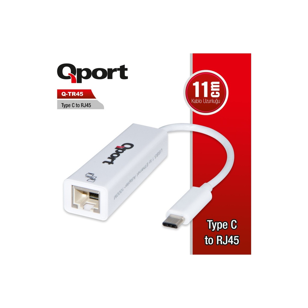 Qport Q-TR45 Type C to RJ45 Gigabit Network 