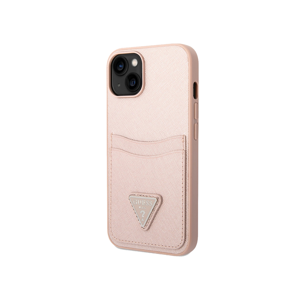 Guess Saffiano Double Card Hard Case for iPhone 14 Series