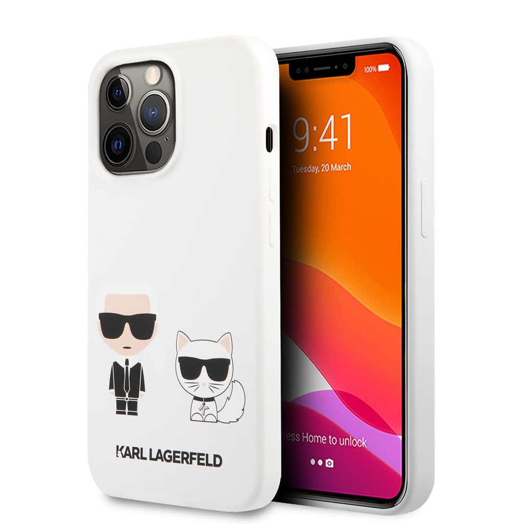 Karl Lagerfeld Liquid  Silicone Case Karl And Choupette For iPhone 13 Series