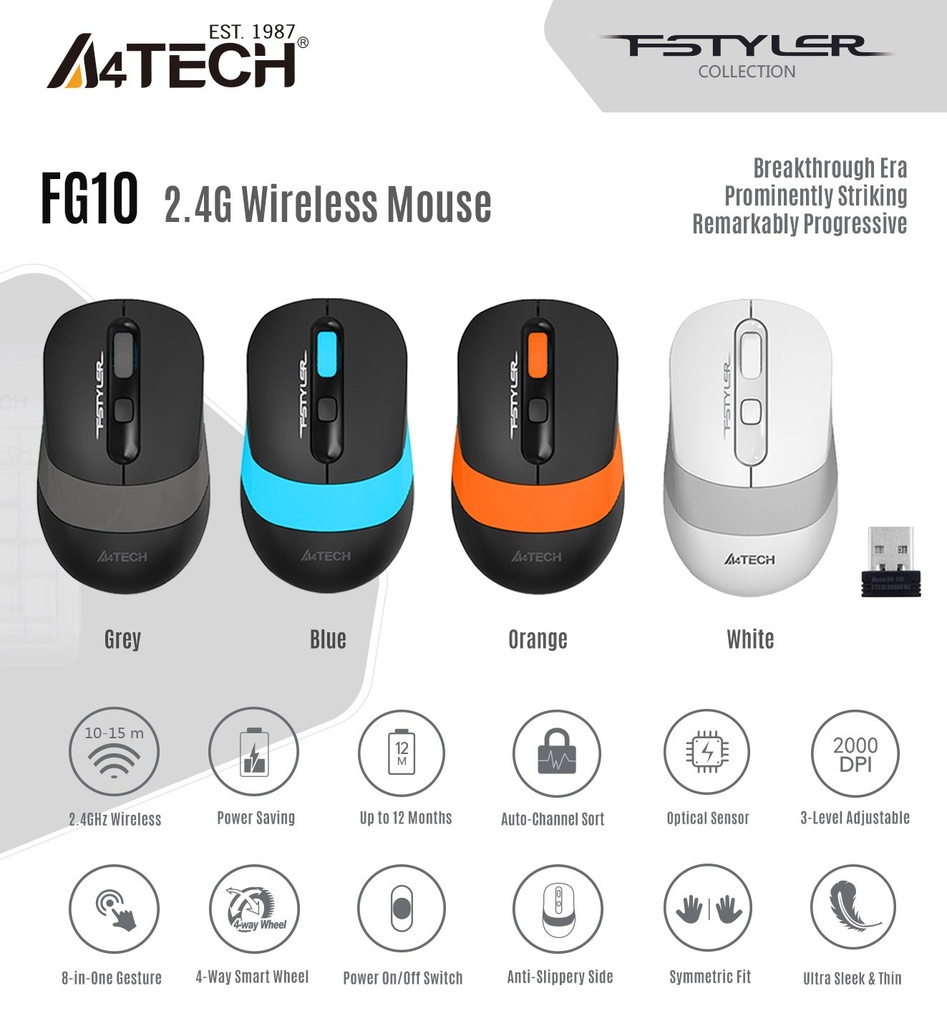 A4 Tech FG10 Wireless Mouse 2000DPI