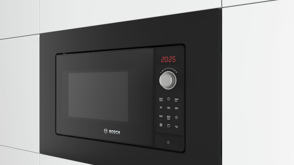 BOSCH BEL653MB3  Series 2 Built-In Microwave Oven 59x38cm Black with 3 different heating programs and 5-stage GRILL