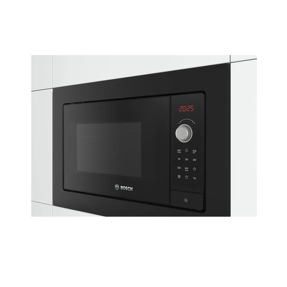 BOSCH BEL653MB3  Series 2 Built-In Microwave Oven 59x38cm Black with 3 different heating programs and 5-stage GRILL