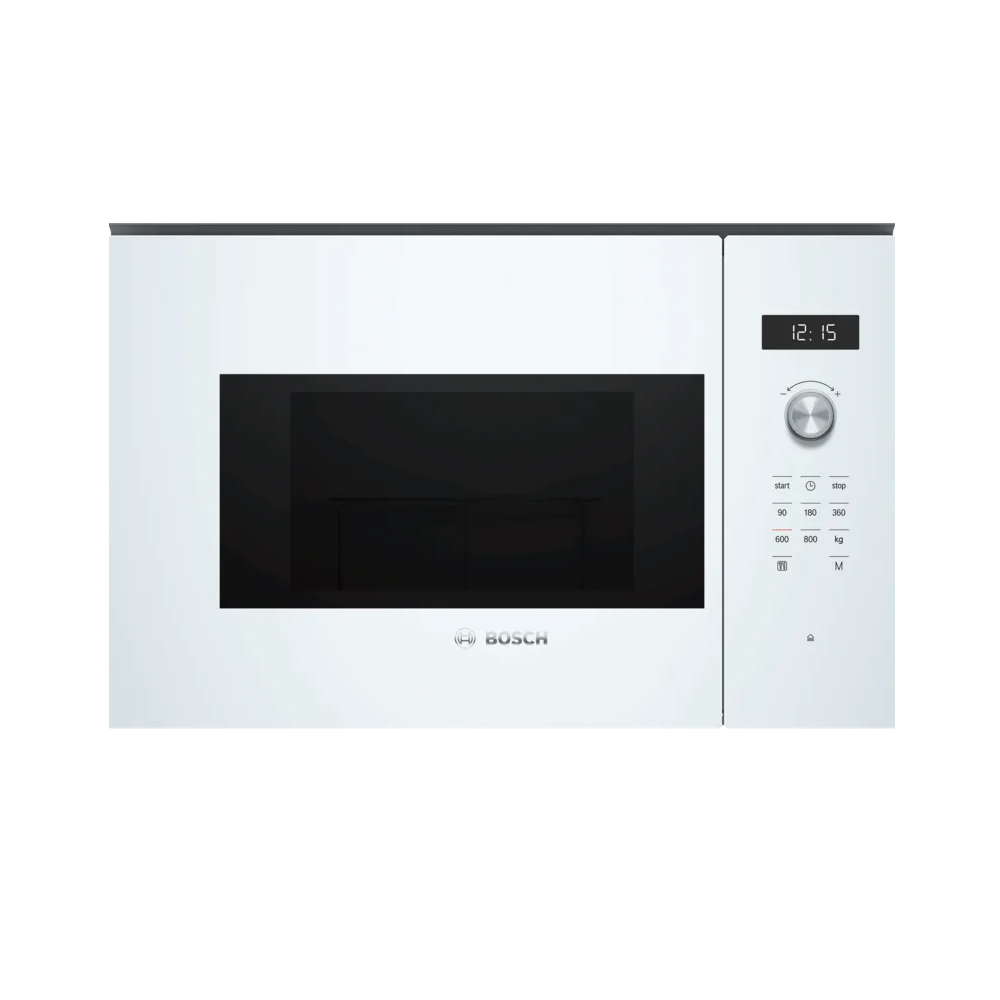 BOSCH BFL524MW0 Serie | 6 Built-In Microwave 60x38cm, Microwave Grill, 20 L, 800W, Rotary, Tactile, White