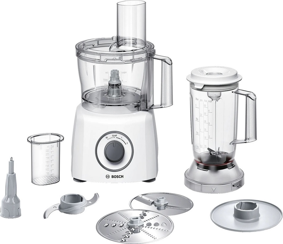 BOSCH MCM3200W Food processor MultiTalent 3 White 800W with slicing-pureing-grinding and chopping features