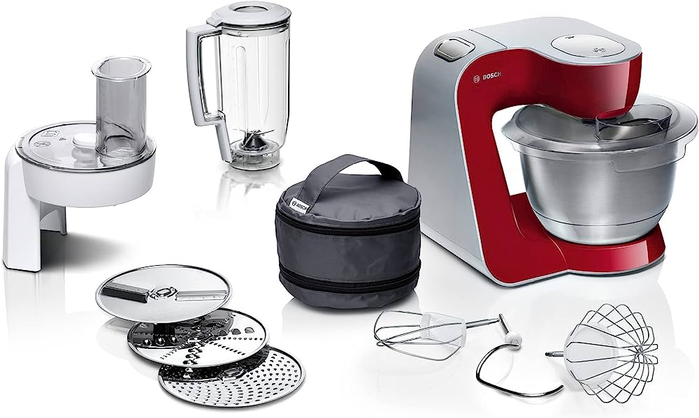 BOSCH MUM58720 Kitchen machine MUM5 Red/Silver Kneader + Blender + Slicer 1000W 3.9L