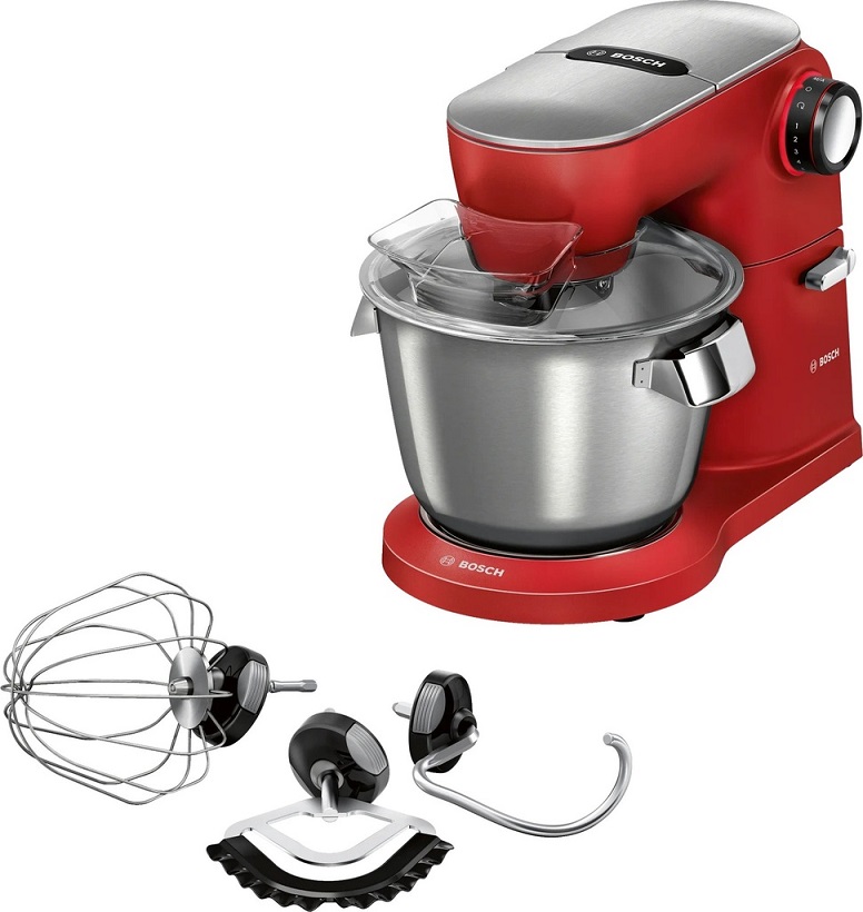 BOSCH MUM9A66R00 Professional kitchen machine OptiMUM Intelligent Dough Sensor + 3D Mixing + XL 5.5L Capacity Flour 3.5kg Cake Mix 1600W Red/Silver