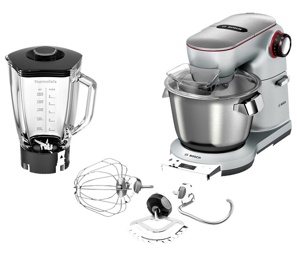 BOSCH MUM9YX5S12 Professional kitchen machine OptiMUM Intelligent Dough Sensor + 3D Mixing + XL 5.5L Capacity + 1.5kg Flour 3.5kg Cake Mix 1500W Scale Silver