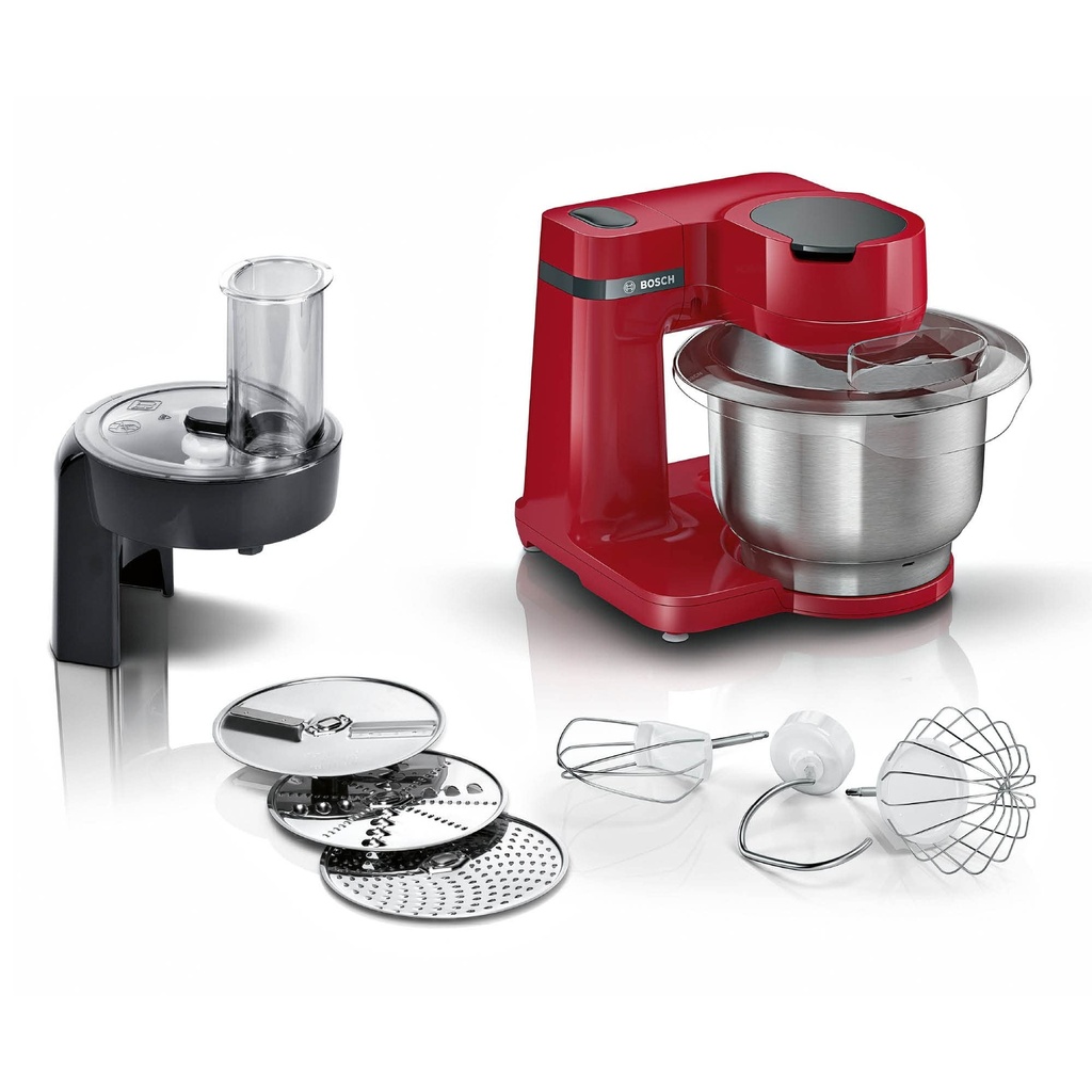 BOSCH MUMS2ER01 Kitchen machine MUM Serie | 2 Red Kneading + Whisk + Mixing + Slicer 700w 3.8L