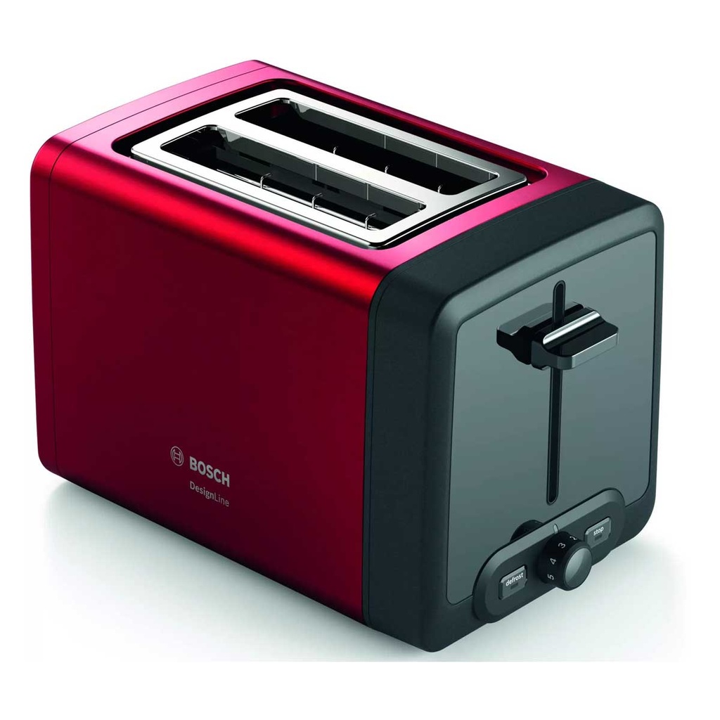 BOSCH TAT4P424 Compact Toaster DesignLine Red with double compartment 970W