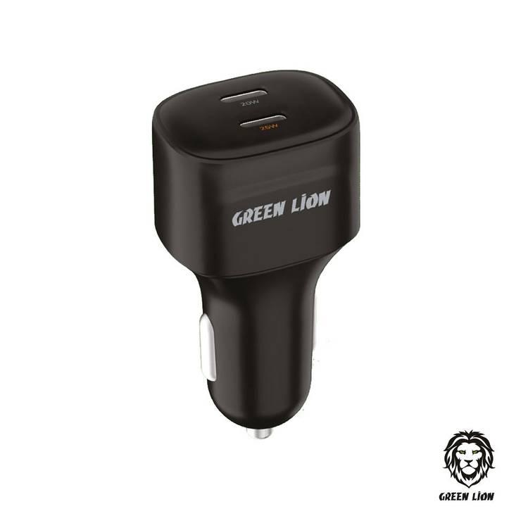 Green Dual Port USB-C Car Charger 45W