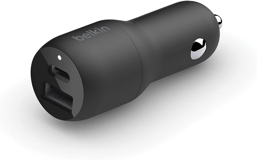 Belkin BoostCharge 37W Dual Car Charger with PPS , USB-C 25W + USB A 12W