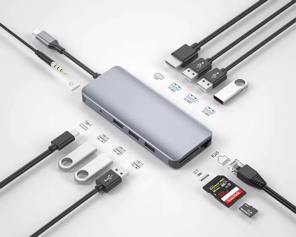 Wiwu Alpha Type-C To 12 in 1 USB-C Hub