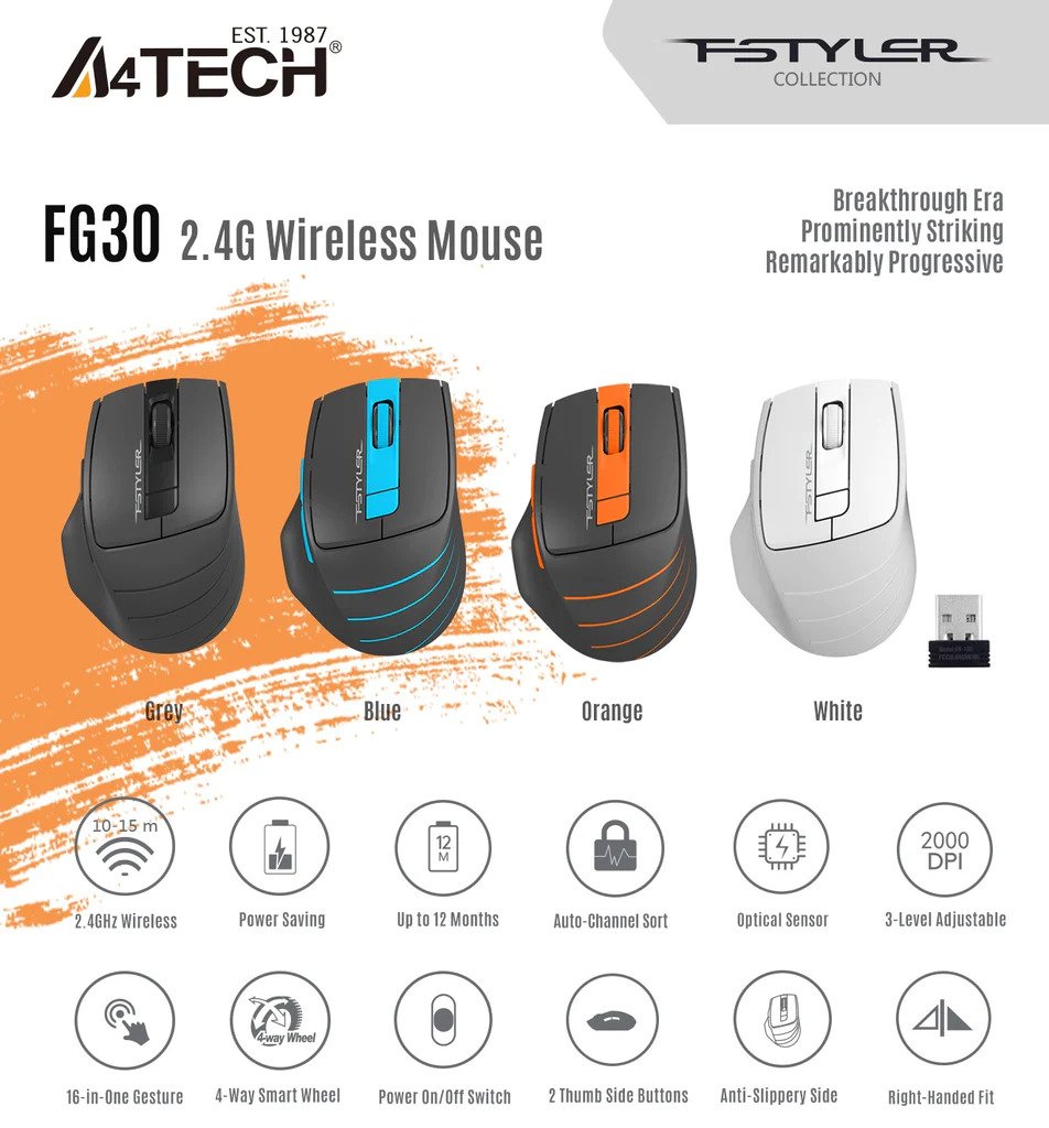 A4 TECH FG30 2.4G Wireless Mouse