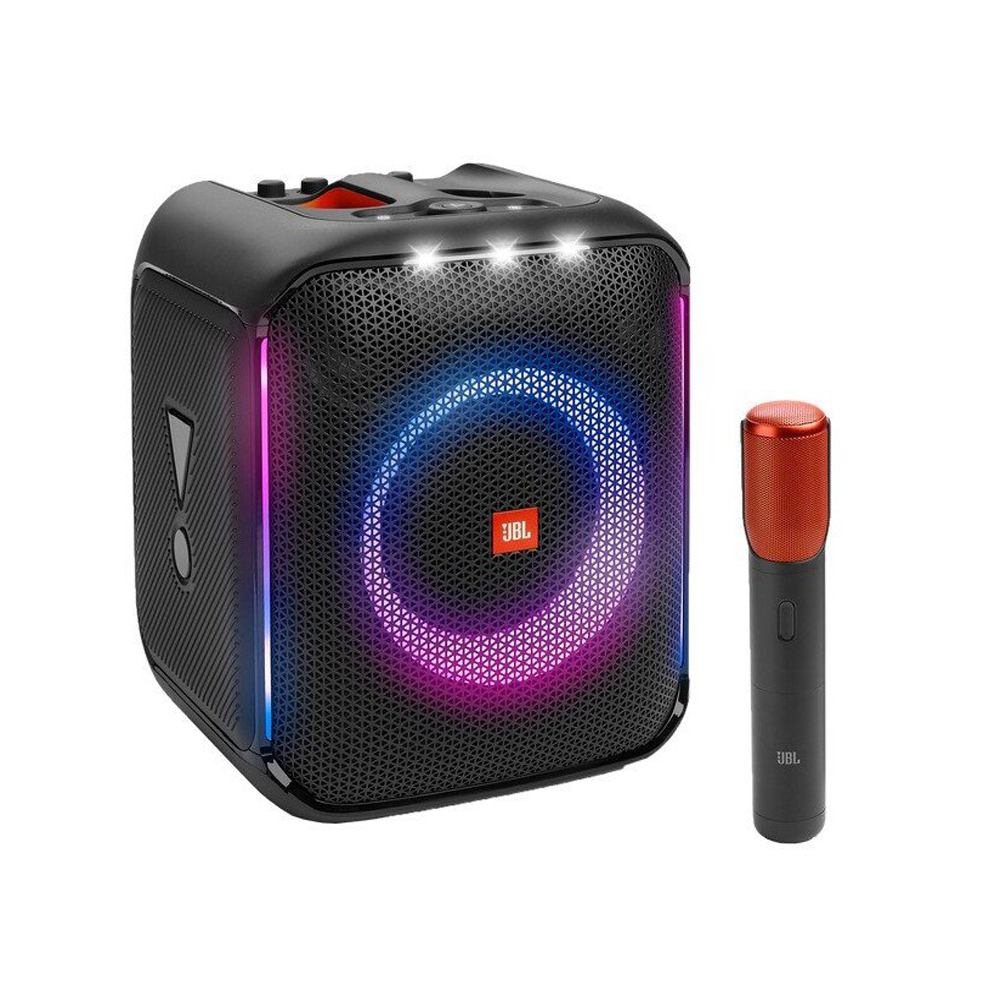 JBL Partybox Encore Portable Party Speaker with Digital Wireless Mic, 100W Powerful Sound, Dynamic Light Show, IPX Splash Proof, 10 Hours of Playtime, Multisource Playback, Black, JBLPBENCORE1MICUK ( karaoke bundle )