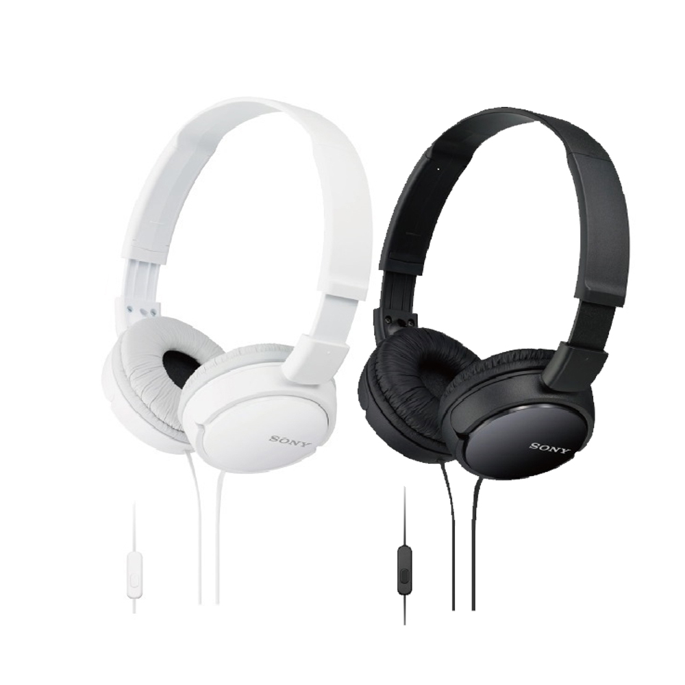 Sony MDR-ZX110AP Wired On-Ear Headphones with tangle free cable, 3.5mm Jack, Headset with Mic for Phone Calls