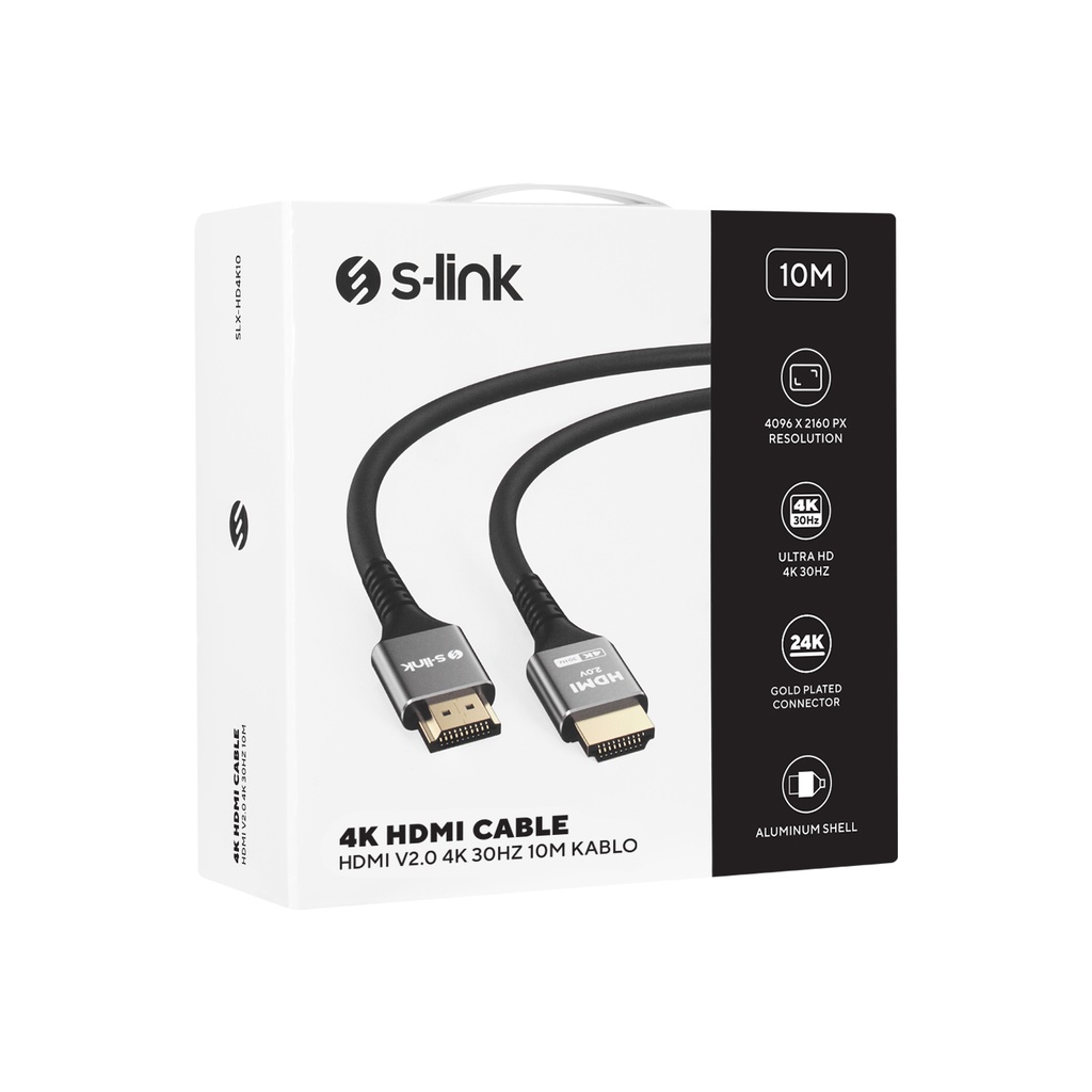S-link SLX-HD4K10 19+1 HDMI to HDMI 10m Metal v2.0 4K (4096x2160) 30Hz