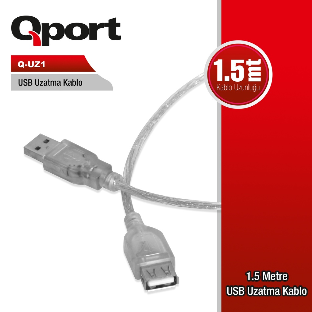 Qport Q-UZ1 USB2.0 Extension  Cable 1.5M