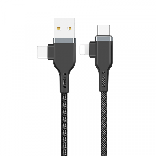 Wiwu PT06 Platinum 2 IN 2 USB Cable To Lightning (0.3 Meter/ 1.2 Meter)