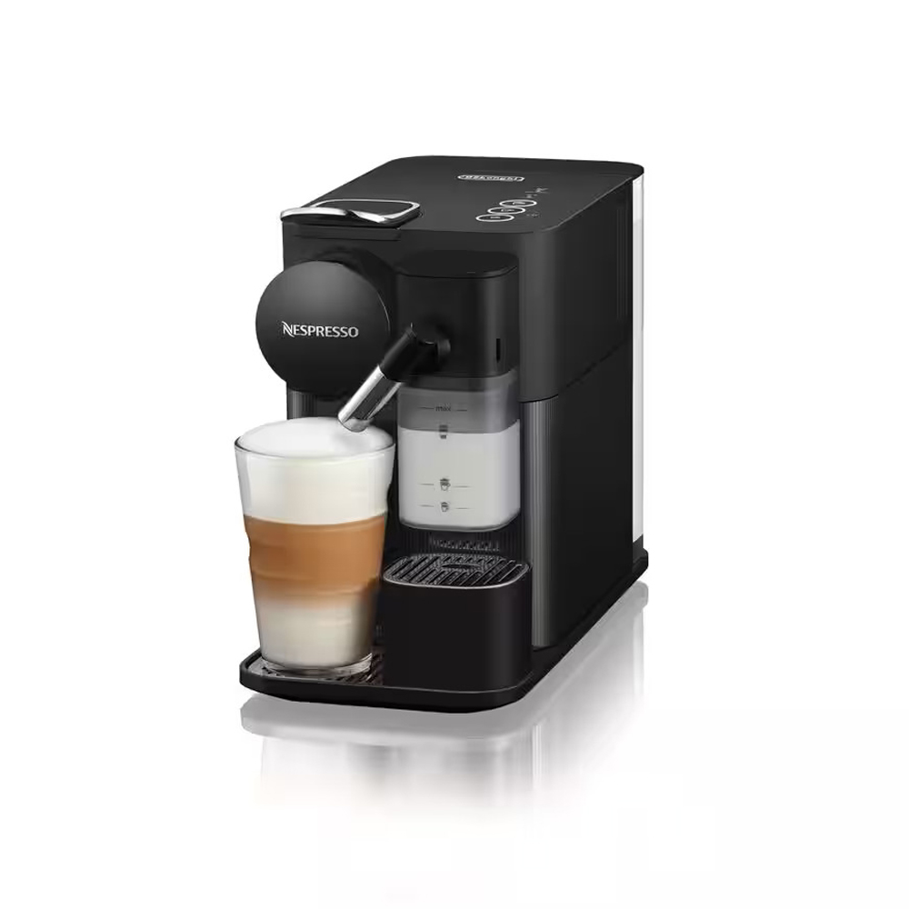 DeLonghi EN510 B/W Lattissima One Evo - Automatic Coffee Maker, Single-Serve Capsule Coffee Machine, Automatic frothed milk 165ml, Cappuccino and Latte, 19Bar, 1.0L, 1450W