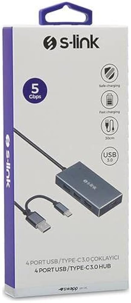 S-Link SW-U320 4 Ports USB /Type C 3.0 Hub