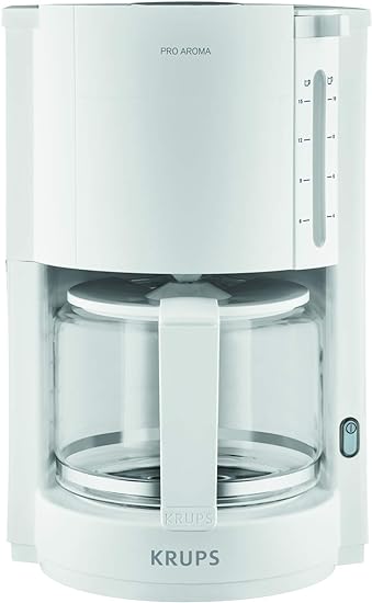 KRUPS F30901 Filter Coffee Machine, ProAroma, 1050W, 1.25L, White