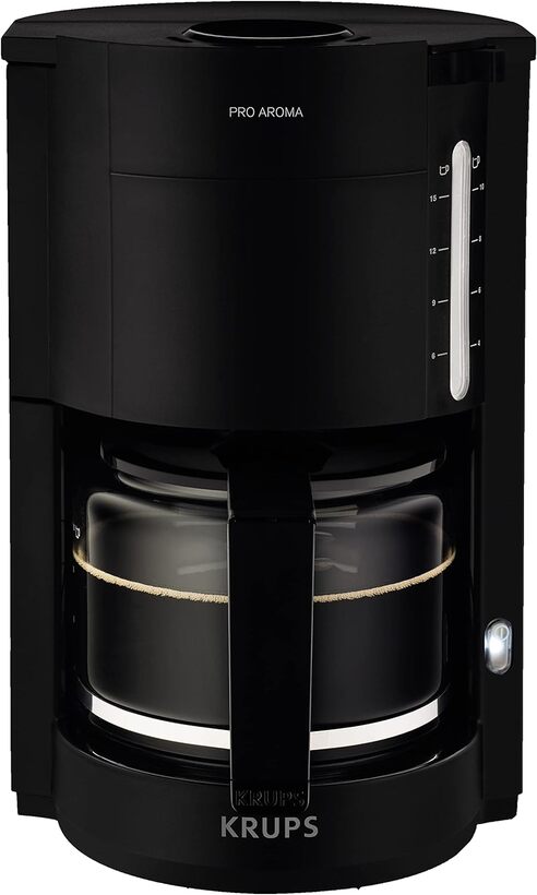 KRUPS F30908 Filter Coffee Machine, Pro Aroma, 1050W, 1.25L, Black