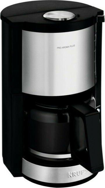 KRUPS KM3210BU Filter Coffee Machine, Pro Aroma Plus, 1100W, 1.25L, Silver/Black