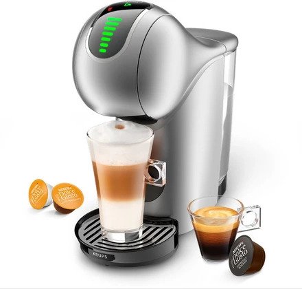 KRUPS KP240110NDG Nescafe Dolce Gusto GENIO S SILVER - Coffee Machine for Coffee Capsules, 15bar, 0.8L, 1500W, Silver