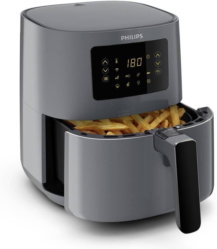 Philips HD9255/60 Air Fryer ESSENTIAL CONNECTED, Basket: 0.8kg, Pan: 4.1L, 1400W, Grey/Black