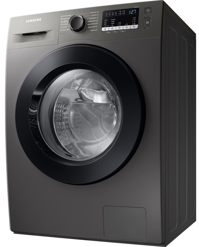 SAMSUNG WD80T4046CX Washing&Dryer Machine, 8/5kg, 1400rpm, Energy Efficiency C/E, Spin Efficiency B, LED Display, Eco Bubble, Bubble Soak, Air Wash, Hygiene Steam, Dimensions 60x85x60cm, Stainless steel, Black door