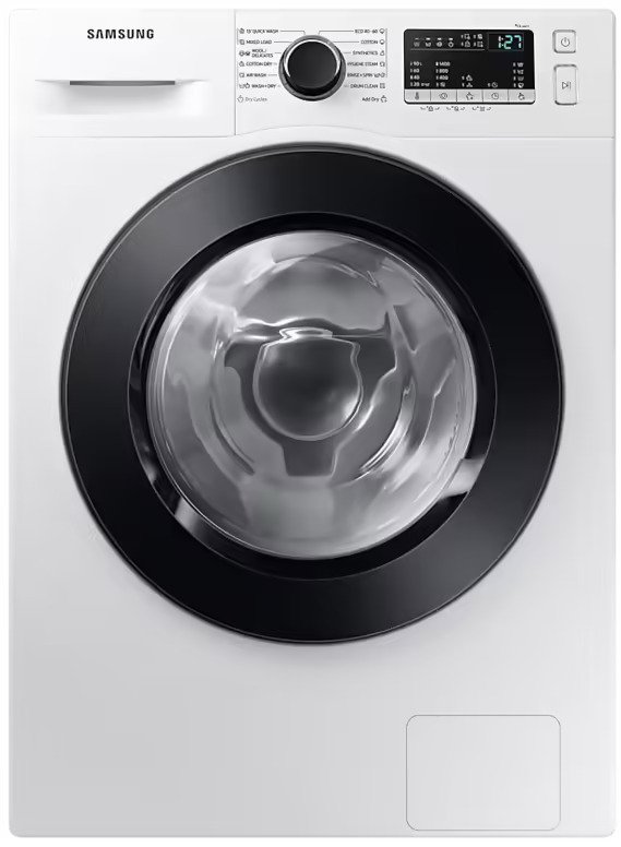 SAMSUNG WD80T4046CE Washing&Dryer Machine wich INVERTER MOTOR and ecoBubble™ tehnology, Air Wash, Drum Clean, 8/5kg, 1400rpm, Energy Efficiency C/E, 60x85x60cm, Color - White, Black door