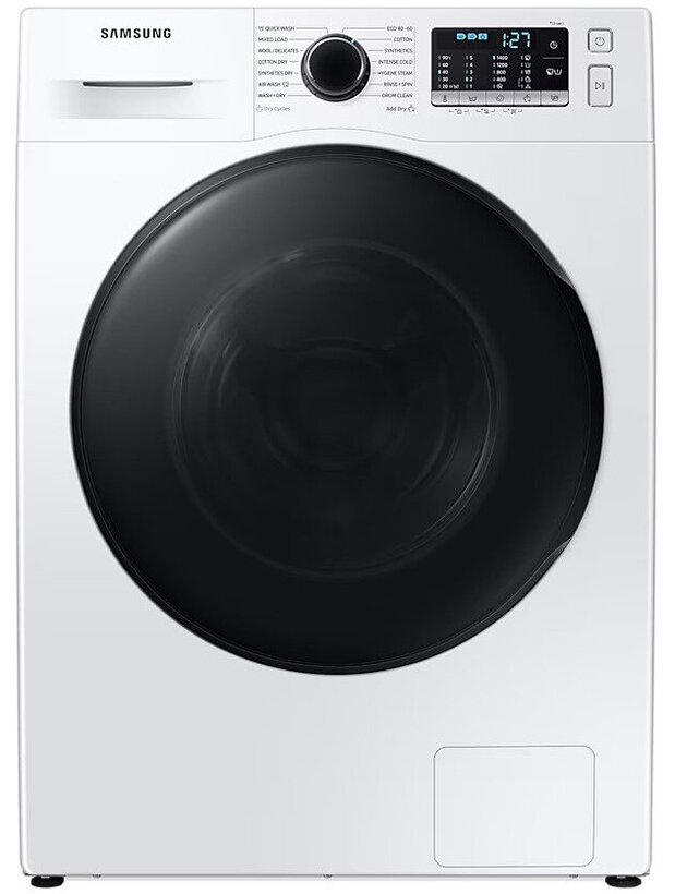 SAMSUNG WD90TA046BE/LE Washing&Dryer Machine with INVERTER MOTOR and ecoBubble™, 9/6kg, 1400rpm, 60x85x65cm, White/Black door