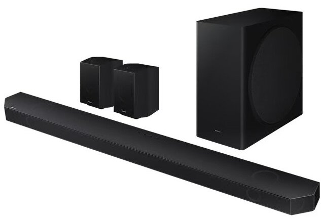SAMSUNG HW-Q930B Q-Series Soundbar, 9.1.4ch Surround Sound System With Alexa Built-In, Dolby Atmos DTS:X, Wireless Subwoofer & Rear Speakers With Spacefit Sound And Night & Voice Enhancer, 540W, Black